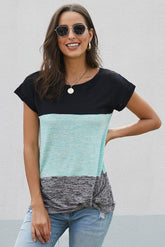 Color Block Twist Tee - Shah S. Sahota